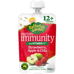 Rafferty's Garden Nurture Immunity Strawberry Apple Chia 12m+ 120g