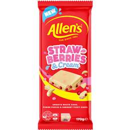 Allen's Strawberries & Cream White Choc Block 170g