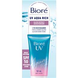 Biore SPF 50 UV Aqua Rich Glow Effect Moisturiser 50mL
