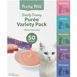 Pretty Wild Puree Variety Value Cat Treats 50 pack