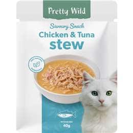 Pretty Wild Savoury Snack Chicken & Tuna Stew Wet Cat Food 40g