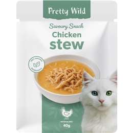 Pretty Wild Savoury Snack Chicken Stew Wet Cat Food 40g
