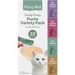 Pretty Wild Puree Variety Poultry Selection Cat Treats 20 pack