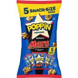 Poppin Ready To Eat Popcorn Mars Mini Bags 5 pack