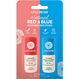 Little Urchin Natural Zinc Stick Red & Blue Mix 2 pack