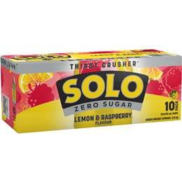 Solo Solo Zero Sugar Lemon Raspberry Soft Drink Cans 375mL x 10 pack