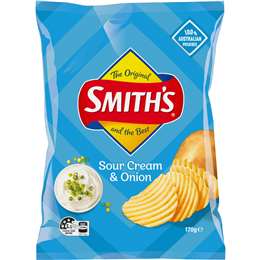 Smith's Crinkle Cut Sour Cream & Onion Potato Chips 170g