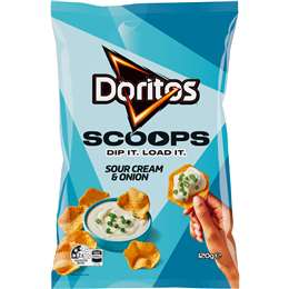 Doritos Scoops Corn Chips Sour Cream & Onion 120g