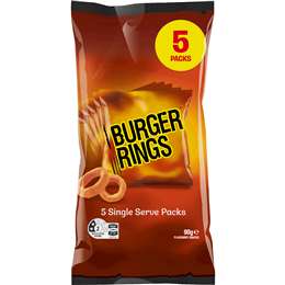 Burger Rings Snacks 90g 5 pack