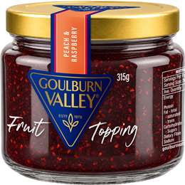 Goulburn Valley Fruit Topping Peach & Raspberry 315g