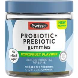 Swisse Probiotic & Prebiotic Gummies Kiwifruit 45 pack
