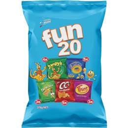 Fun 20 Potato Chips Variety 376g 20 pack