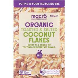 Macro Organic Toasted Coconut Flakes With Sea Salt 140g