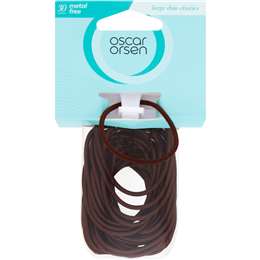 Oscar Orsen Large Thin Hair Elastics Brown 30 pack
