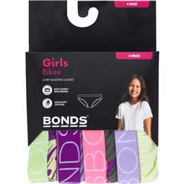 Bonds Girls Bikini Briefs Size 12-16 4 pack