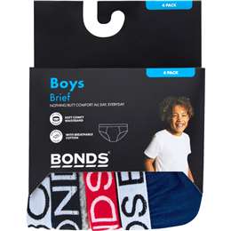 Bonds Boys Briefs Size 4-8 4 pack