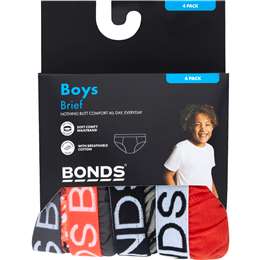 Bonds Boys Briefs Size 12-16 4 pack