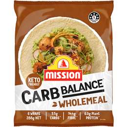 Mission Carb Balance Wholemeal Wraps 288g