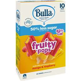 Bulla Fruity Pops Raspberry & Mango Sticks 700mL 10 pack