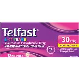 Telfast 6-11 Years Allergy Relief Mini Tablets 10 pack