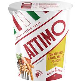 Attimo Instant Pasta Cup Tomato Basil & Mozzarella Fusilli 70g