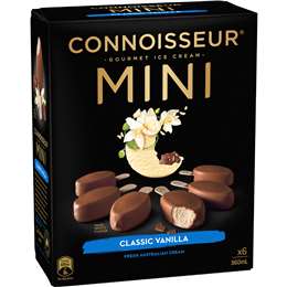 Connoisseur Gourmet Ice Cream Mini Vanilla Sticks 360mL 6 pack