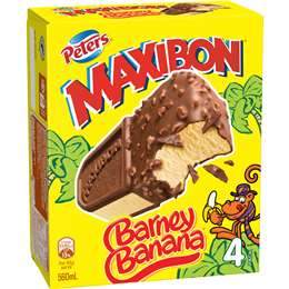 Peters Maxibon Barney Banana Dessert Bars 560mL 4 pack