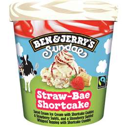 Ben & Jerry's Sundae Straw-Bae Shortcake Ice Cream Tub 427mL