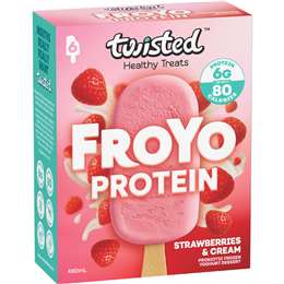 Twisted Healthy Treats Froyo Protein Dessert Sticks Strawberries & Cream 480mL 6 pack