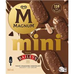 Magnum Mini Baileys Ice Cream Sticks 360mL 6 pack