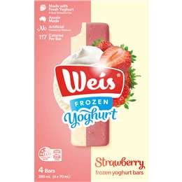 Weis Frozen Yogurt Ice Cream Bars Strawberry 280mL 4 pack