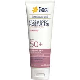 Cancer Council SPF 50+ Face & Body Moisturiser Sunscreen 150mL