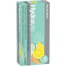 Hydralyte Effervescent Electrolyte Tablets Zesty Spritz 40 pack