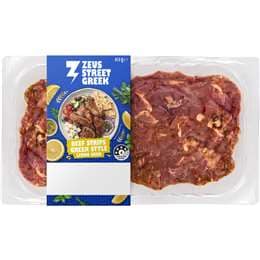 Zeus Street Greek Beef Strips Greek Style With Lemon Herb 450g
