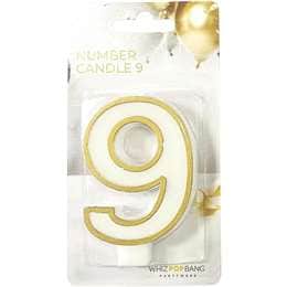 Whiz Pop Bang Number Candle 9 Assorted each