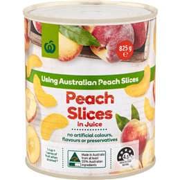 Woolworths Australian Peach Slices In Juice 825g