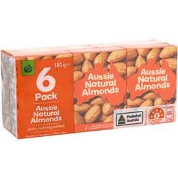 Woolworths Natural Almonds 30g x 6 pack
