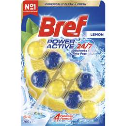 Bref Power Active Lemon Toilet Cleaner Block 50g x 2 pack