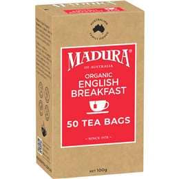 Madura Organic English Breakfast Tea Bags 50 pack