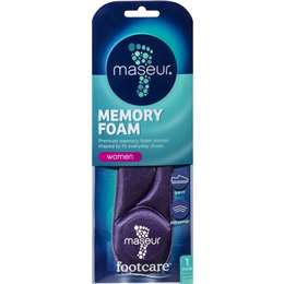 Footcare Memory Foam Insoles Womens Pair each