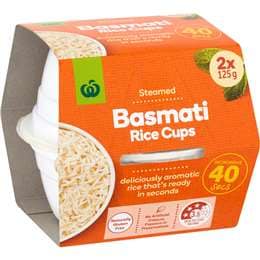 Woolworths Basmati Rice Microwave Cup 125g x 2 pack