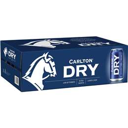 Carlton Dry Low Carb Lager Cans 375mL x 24 case