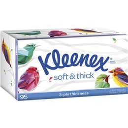 Kleenex Soft & Thick 3 Ply Facial Tissues 95 pack