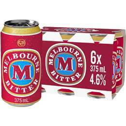 Melbourne Bitter Lager Cans 375mL x 6 pack