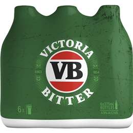 Victoria Bitter Lager Stubbies 375mL x 6 pack