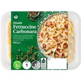 Woolworths Fettuccine Carbonara 350g