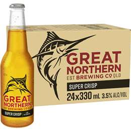 Great Northern Brewing Co Super Crisp Lager Bottles 330mL x 24 case