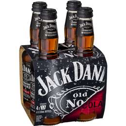 Jack Daniel's Tennessee Whiskey & Cola Bottle 330mL x 4 pack