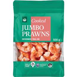 Woolworths Jumbo Cooked Prawn 500g