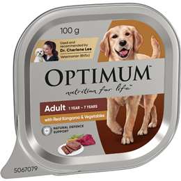 Optimum Grain Free Kangaroo & Vegetables Wet Dog Food Tray 100g